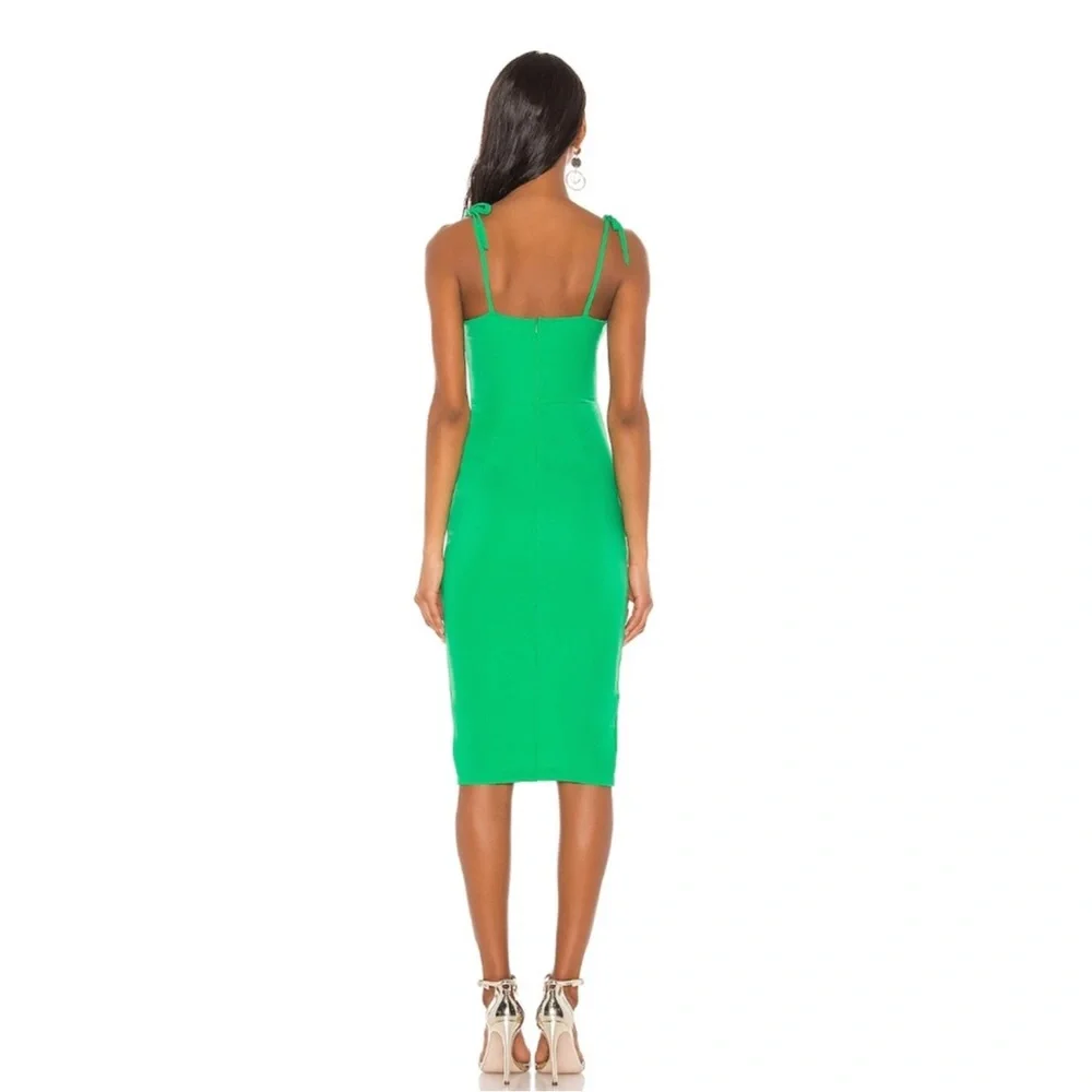 Superdown Kendall Tie Strap Midi Dress Empire Waist Sheath Bodycon Green S - Picture 3 of 7